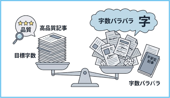 質や字数が不安定